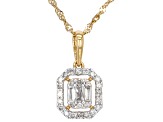 White Diamond 10k Yellow Gold Cluster Pendant With 18" Singapore Chain 0.15ctw