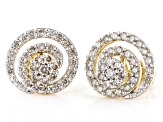 Candlelight Diamonds™ 10k Yellow Gold Cluster Jacket Earrings 0.70ctw