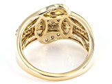 Candlelight Diamonds™ 10k Yellow Gold Cluster Bypass Ring 1.00ctw