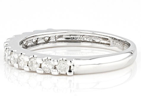 White Diamond 10k White Gold Band Ring 0.45ctw