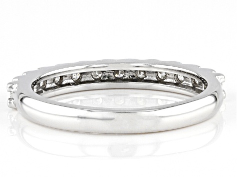 White Diamond 10k White Gold Band Ring 0.45ctw