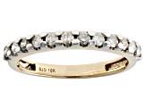 White Diamond 10k Yellow Gold Band Ring 0.45ctw