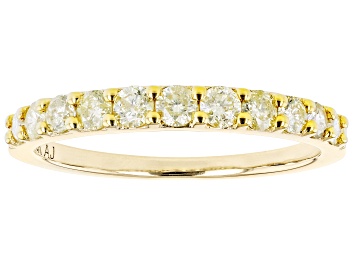 Picture of Natural Yellow Diamond 10k Yellow Gold Band Ring 0.60ctw