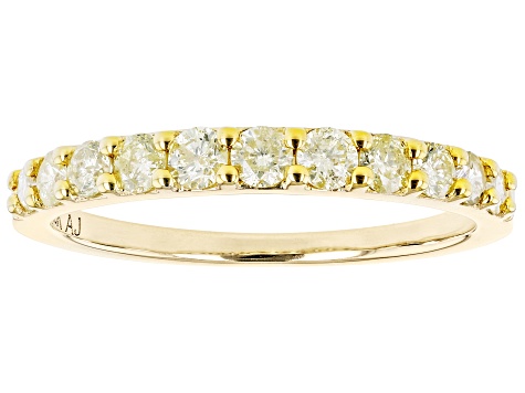 Natural Yellow Diamond 10k Yellow Gold Band Ring 0.60ctw