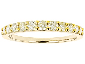 Natural Yellow Diamond 10k Yellow Gold Band Ring 0.60ctw