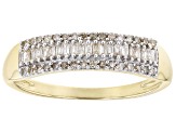 White Diamond 10k Yellow Gold Band Ring 0.25ctw