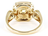 Natural Yellow And White Diamond 14k Yellow Gold Cluster Ring 1.00ctw