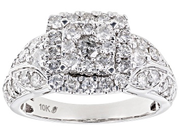 Picture of White Diamond 10k White Gold Quad Ring 1.50ctw