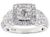 White Diamond 10k White Gold Quad Ring 1.50ctw