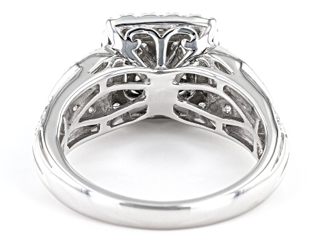 White Diamond 10k White Gold Quad Ring 1.50ctw