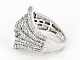 White Diamond 10k White Gold Statement Ring 1.50ctw