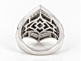 White Diamond 10k White Gold Statement Ring 1.50ctw