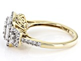 White Diamond 14k Yellow Gold Cluster Ring 1.00ctw