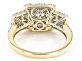 White Diamond 14k Yellow Gold Cluster Ring 1.00ctw