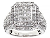 White Diamond 10k White Gold Quad Ring 2.00ctw