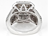 White Diamond 10k White Gold Quad Ring 2.00ctw