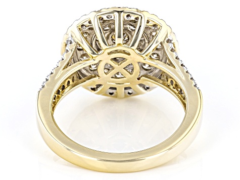 Diamond 10k Yellow Gold Cluster Ring 1.50ctw