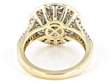 Diamond 10k Yellow Gold Cluster Ring 1.50ctw