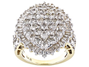 Diamond 10k Yellow Gold Cocktail Ring 4.00ctw
