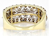 Champagne Diamond 10k Yellow Gold Band Ring 1.50ctw