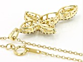 Diamond 10k Yellow Gold Cross Pendant With 18" Cable Chain 1.00ctw