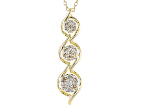 Diamond 10k Yellow Gold Pendant With 18" Cable Chain 0.50ctw