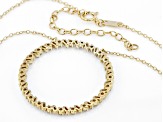 Diamond 10k Yellow Gold Circle Necklace 1.00ctw