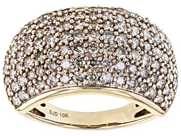 Picture of Candlelight Diamonds™ 10k Yellow Gold Wide Band Cluster Ring 2.00ctw