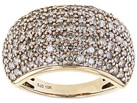 Candlelight Diamonds™ 10k Yellow Gold Wide Band Cluster Ring 2.00ctw