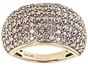 Candlelight Diamonds™ 10k Yellow Gold Wide Band Cluster Ring 2.00ctw