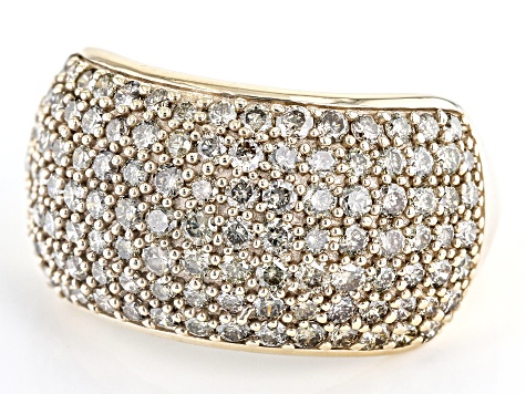Candlelight Diamonds™ 10k Yellow Gold Wide Band Cluster Ring 2.00ctw