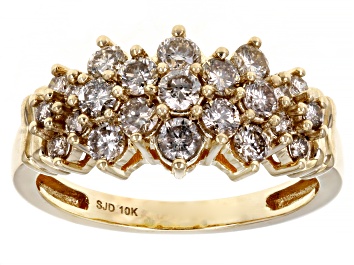 Picture of Candlelight Diamonds™ 10k Yellow Gold Cluster Ring 1.00ctw