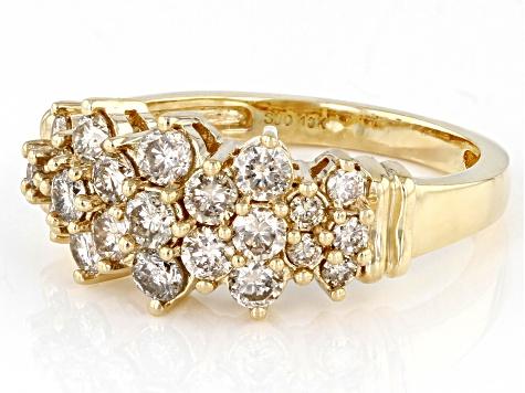 Candlelight Diamonds™ 10k Yellow Gold Cluster Ring 1.00ctw - SDG308 ...