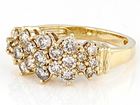 Candlelight Diamonds™ 10k Yellow Gold Cluster Ring 1.00ctw