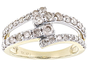 Picture of Candlelight Diamonds™ 10k Yellow Gold Bypass Ring 1.00ctw