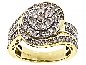 Candlelight Diamonds™ 10k Yellow Gold Cluster Ring 1.50ctw