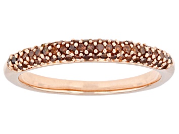 Picture of Red Diamond 10k Rose Gold Band Ring 0.30ctw