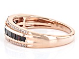 Red Diamond And White Diamond 10k Rose Gold Band Ring 0.50ctw