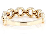 White Diamond 10k Yellow Gold Link Band Ring 0.20ctw