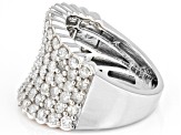 White Diamond 10k White Gold Wide Band Cluster Ring 2.85ctw
