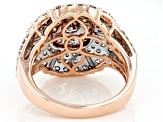 Champagne And White Diamond 10k Rose Gold Cluster Ring 2.00ctw