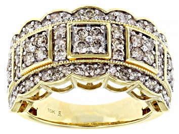 Picture of Diamond 10k Yellow Gold Wide Band Ring 1.50ctw