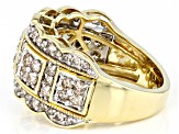 Diamond 10k Yellow Gold Wide Band Ring 1.50ctw