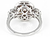 Natural Yellow And White Diamond 14K White Gold Cluster Ring 1.35ctw