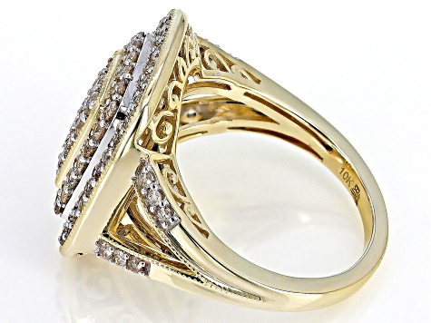 Diamond 10k Yellow Gold Cluster Ring 1.50ctw