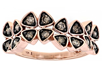 Picture of Champagne Diamond 10k Rose Gold Band Ring 0.50ctw