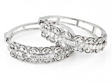 White Diamond 10k White Gold Hoop Earrings 2.00ctw