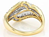 Diamond 10k Yellow Gold Bypass Ring 1.00ctw