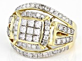 White Diamond 10k Yellow Gold Quad Ring 2.00ctw