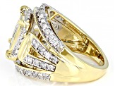 White Diamond 10k Yellow Gold Quad Ring 2.00ctw